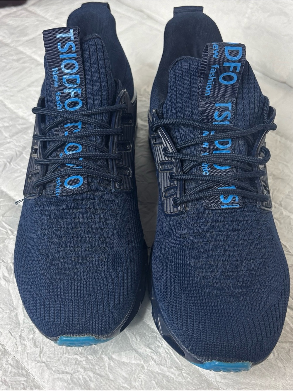 Women's Athletic Knit Running Shoes - Navy Blue